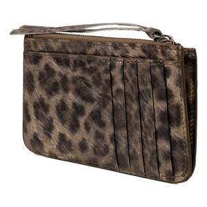 Balenciaga Moto Zipper Card Case Wallet Metallic Gold Cheetah